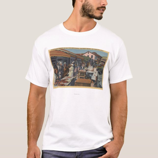 Fischmärkte im Freienauf dem Kai des Fischers T-Shirt (Vorderseite)