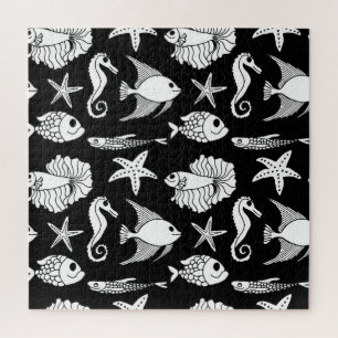 Fischmotiv: Schwarz-weißes Muster.