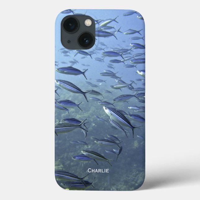 Fischmuschel. Tauchen unter Wasser. Personalisiere Case-Mate iPhone Hülle (Rückseite)