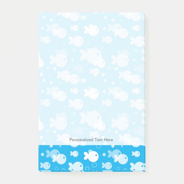 Fischmuster Post-it Klebezettel (Vorderseite)