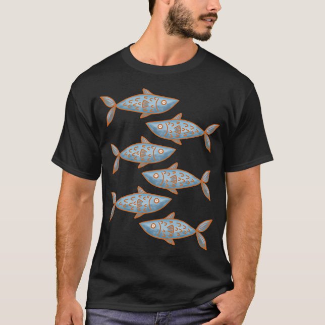 Fischmuster T-Shirt (Vorderseite)
