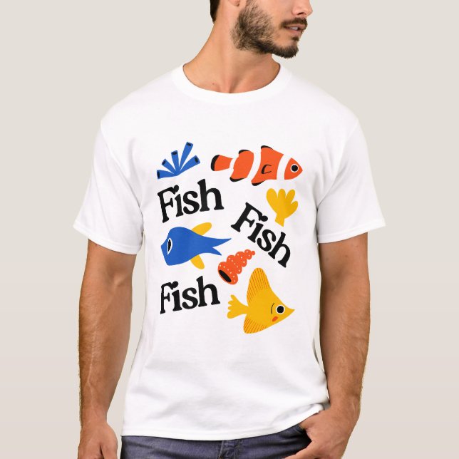Fischmusterkunst T-Shirt (Vorderseite)