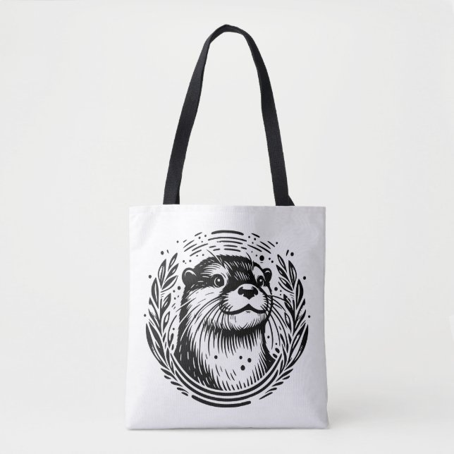 Fischotter-Botanik-Illustration Tasche (Vorderseite)