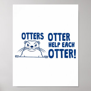 Fischotter Fischotter Helfen Sich Gegen Fischotter Poster