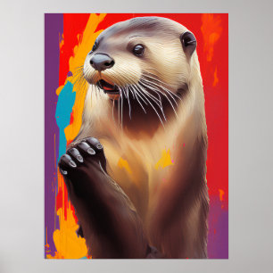 Fischotter-Gebets-Kunstposter - Anpassbarer Druck Poster