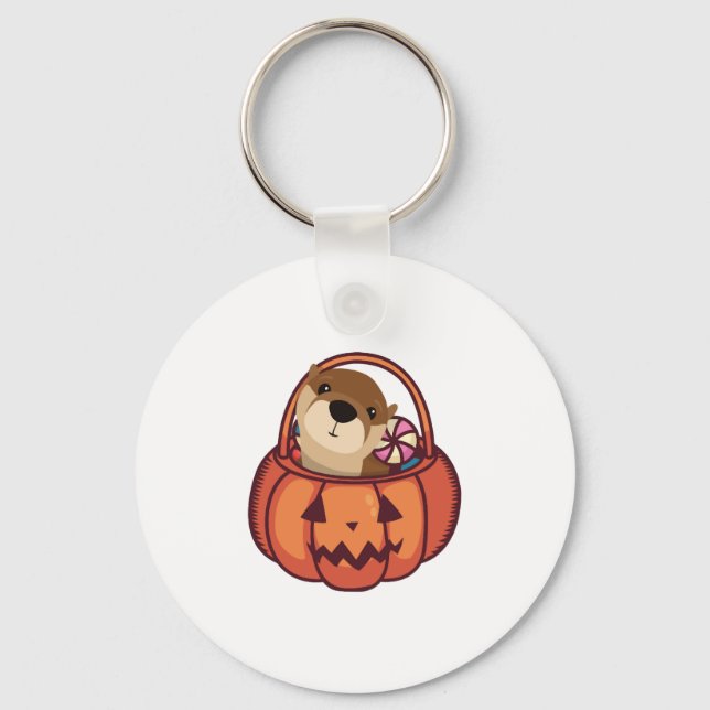 Fischotter Halloween Schlüsselanhänger (Vorderseite)