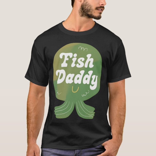 Fischpapa-Abzeichen T-Shirt (Vorderseite)