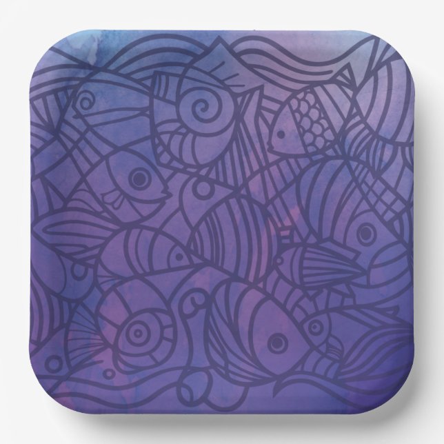 Fischpärchen Pappteller (Vorderseite)