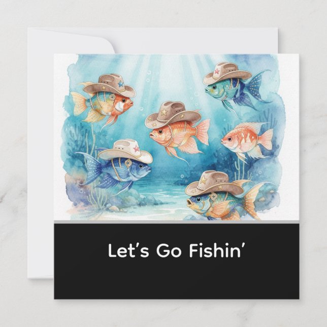 Fischparty Texas Thema Einladung (Vorderseite)