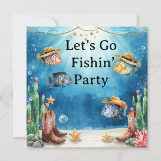 Fischparty Texas Thema Einladung