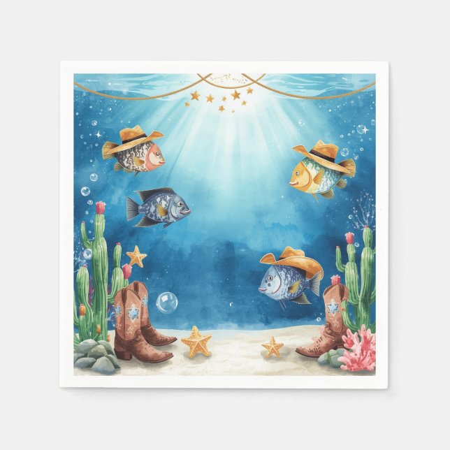 Fischparty Texas Thema Serviette (Vorderseite)