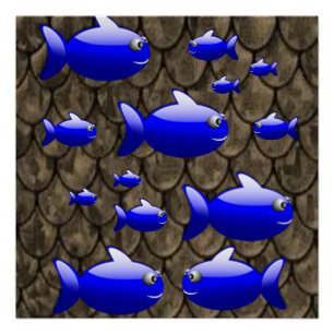 Fischposter Strandhaus Poster