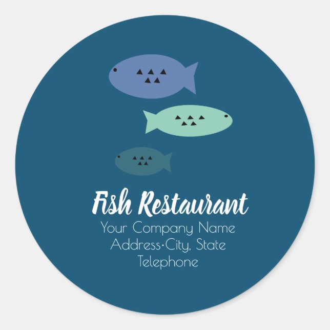 Fischrestaurant-Shop Fischerei-Gütesiegel Runder Aufkleber (Vorderseite)