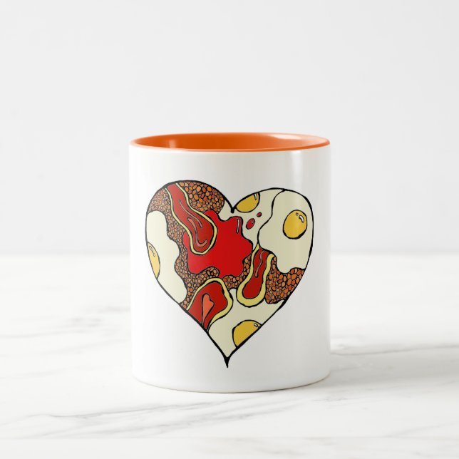 Fischrogen herauf Herz-Tasse Zweifarbige Tasse (Mittel)