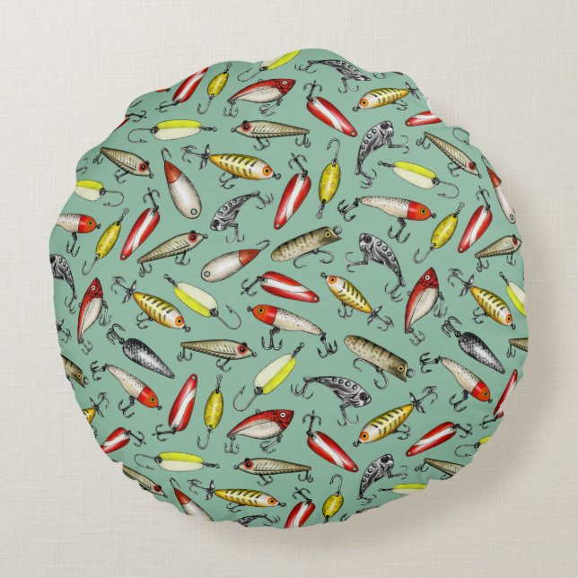 Fischschätze Rundes Kissen (Rückseite)