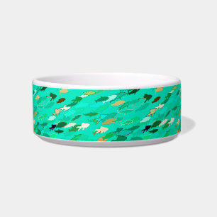 Fischschule, Aqua, Green und Gold Napf