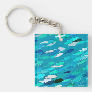 Fischschule, Türkis, Blau und Aqua Schlüsselanhänger