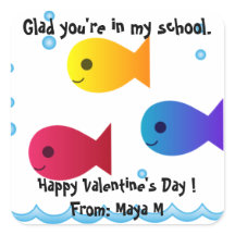 Fischschule Valentine Sticker