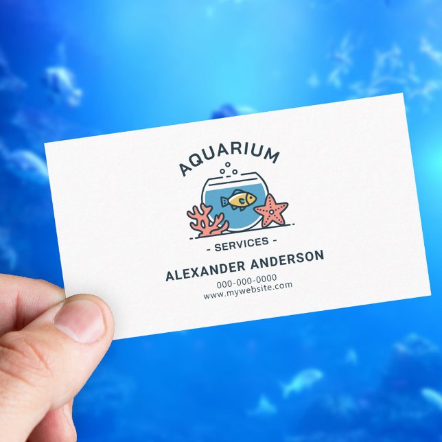 Fischschüssel - Aquarium Services Visitenkarte (Fish Bowl - Aquarium Services Business Card)