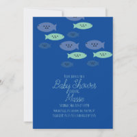 Fischschwimmen Aquarium Blue Baby Dusche Einladung