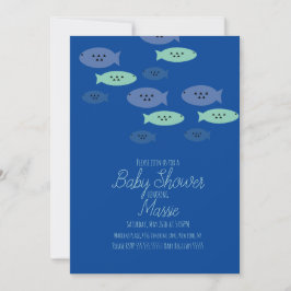 Fischschwimmen Aquarium Blue Baby Dusche Einladung