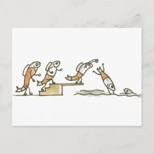 Fischschwimmen Postkarte