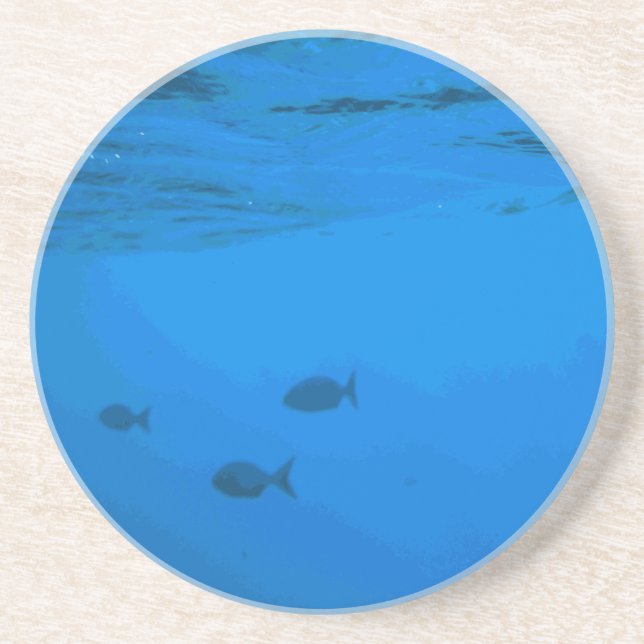 Fischserien - Fische unter dem Surface-Untersetzer Sandstein Untersetzer (Vorne)