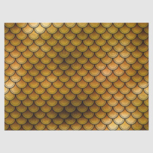Fischskala auf Orange/Gelbes Decoupage Seidenpapier