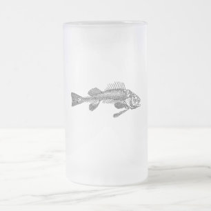 Fischskelett Mattglas Bierglas