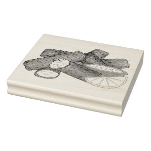 Fischstäbchen Fischstäbchen Fischfänger Tartar Sau Gummistempel