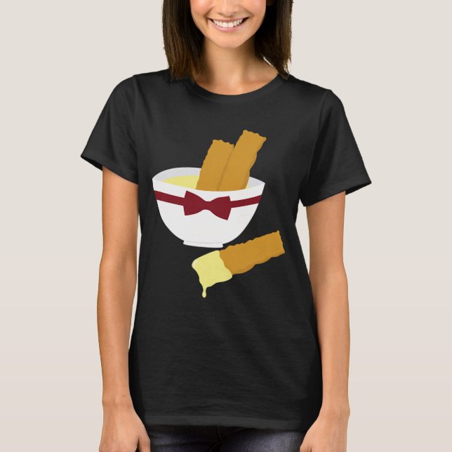 Fischstäbchen und Vanillepudding T-Shirt (Vorderseite)