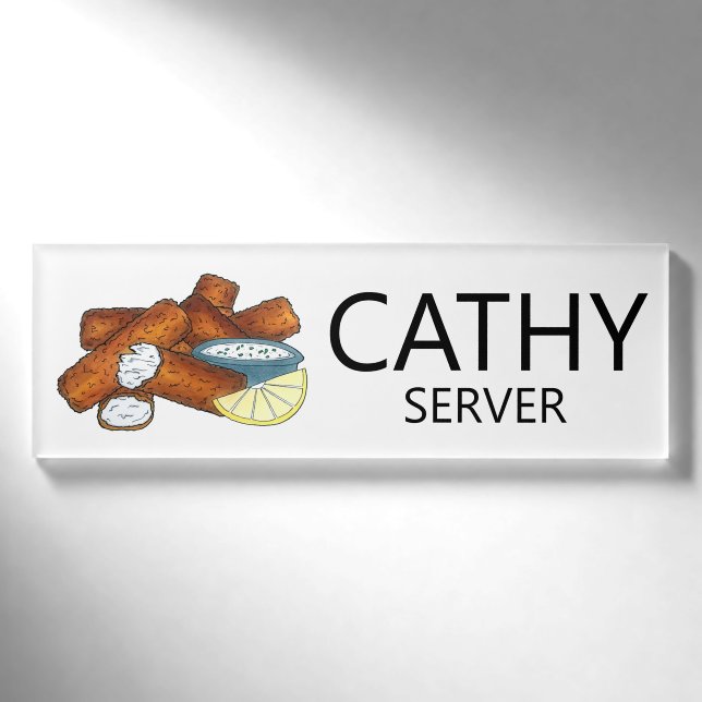 Fischsticks Fingers Fishsticks Tartar Sauce Server Namenschild (Vorderseite)