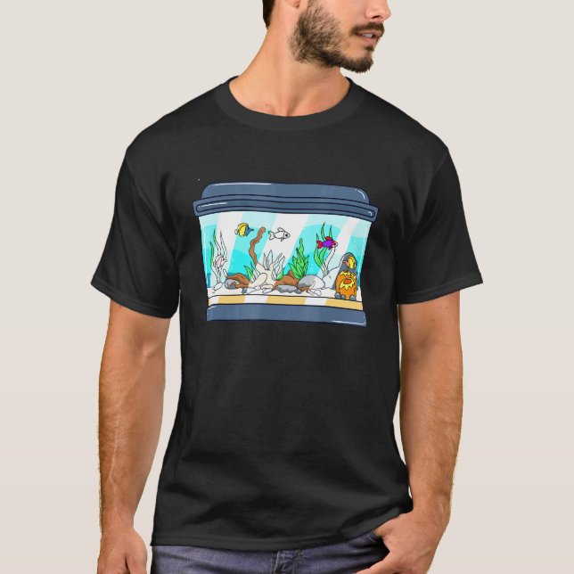 Fischtank Inspiriert Aquarium verwandter Fiskeeper T-Shirt (Vorderseite)