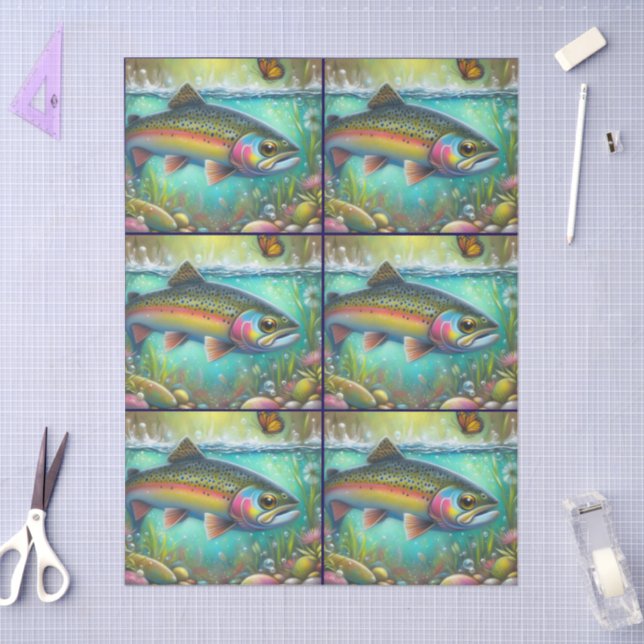 Fischteppich Seidenpapier (Basteln)