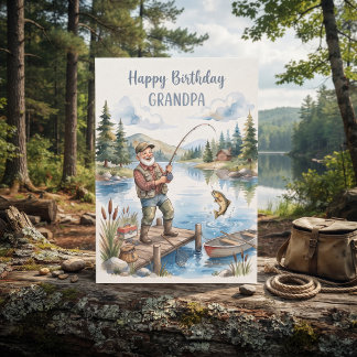 Fischthemen-Geburtstag für Opa personalisieren Karte