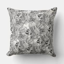 Fischwunder Schwarz-weiß Kissen