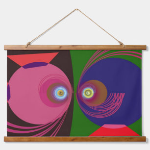 Fischzeichen Wandteppich Mit Holzrahmen