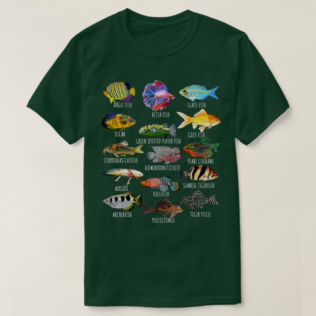 Fischzucht Fischart Biologie Art des Aquariums T-Shirt (Design vorne)
