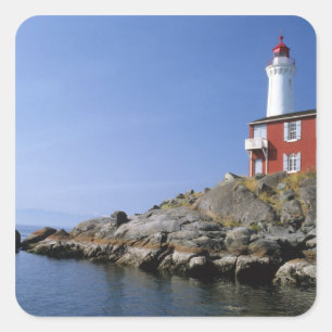 Fisgard-Leuchtturm im Fort Rodd Hill Quadratischer Aufkleber
