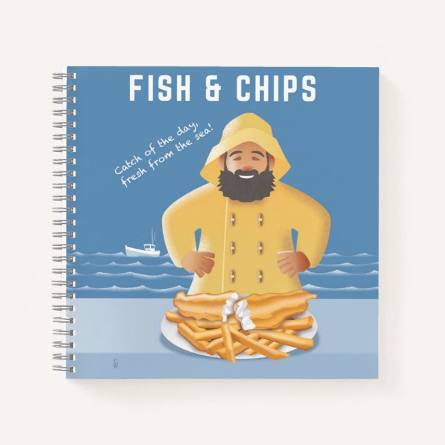 Fish and Chips Spiral Notebook Notizbuch (Vorderseite)