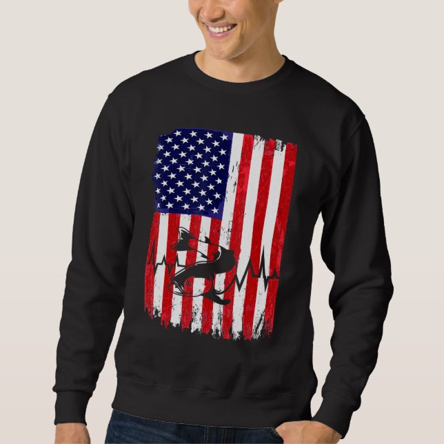 Fish and US Flag als Symbol für die Idee eines Fre Sweatshirt (Vorderseite)