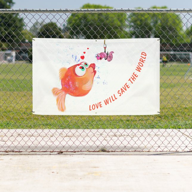 Fish and Worm Banner - Benutzerdefinierter Text (Insitu)
