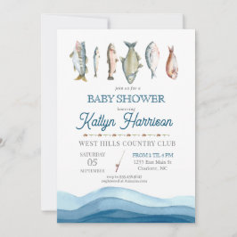 Fish Baby Shower Einladung, Angelbabie Dusche Einladung