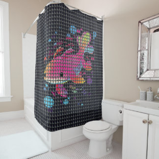 Fish Behind Net Illustration Duschvorhang