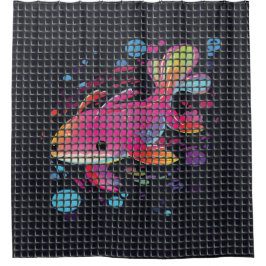 Fish Behind Net Illustration Duschvorhang
