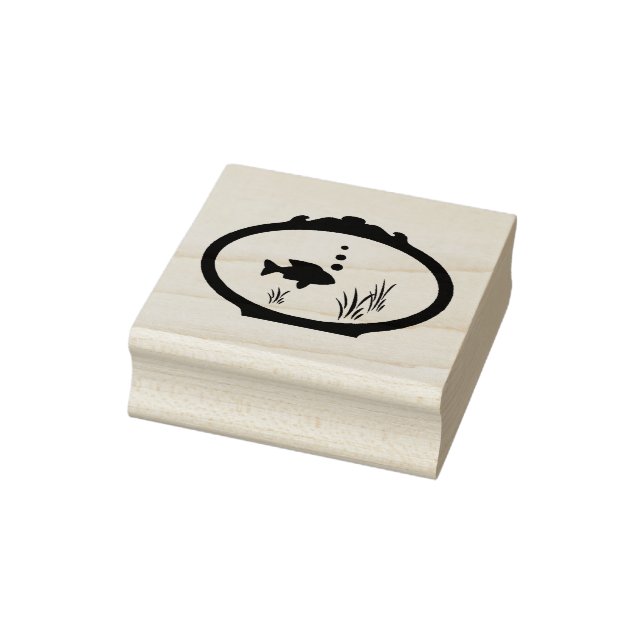 Fish Bowl Wood Art Briefmarke Gummistempel (Stempel)