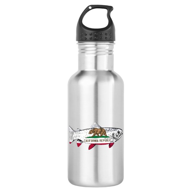 Fish California Trout Edelstahlflasche (Vorderseite)