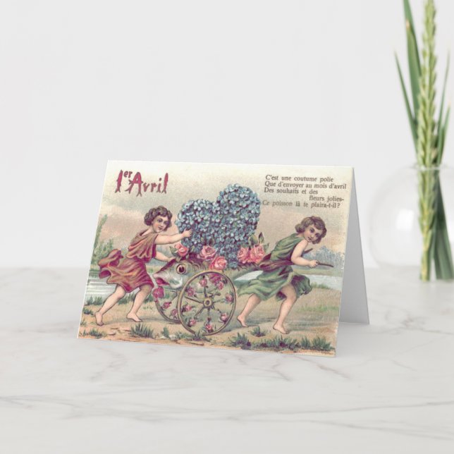 Fish Cart Forget-Me-Not Roses Karte (Vorderseite)