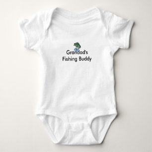 fish_cartoon, das Fischen-Freund des Grandads Baby Strampler