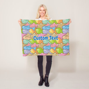 Fish Cartoon Fleece Decke